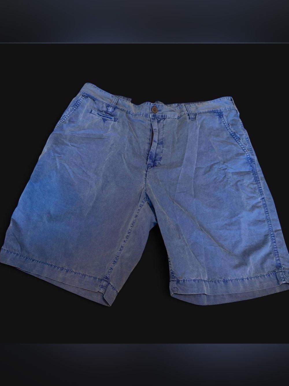 Tre Vero Men's Blue Flat-Front Shorts 100% cotton size 36 luxury casual